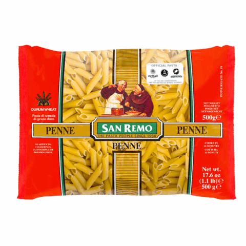 Nui ống Penne Số 18 hiệu San Remo 500g
