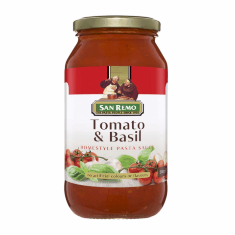 Sốt Mì Ý Cà Chua và Ớt Chuông hiệu San Remo 500g